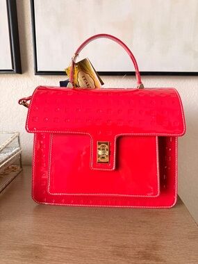 Arcadia Italian Leather Red Handbag